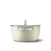 Smeg CSF2412CRM Schmortopf, 24 cm, Keramik-Antihaftbeschichtung, Edelstahlgriff, Mattcreme