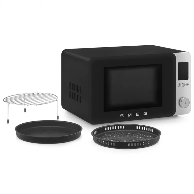 Smeg MOC02BLMEU Kombi-Mikrowellenherd, 9 Funktionen, 2100 W, Matt Schwarz