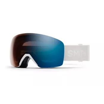 Smith Skyline Ski-Brille mit ChromaPop Photochromer Linse, White Vapor Rahmen und Blue Sensor Mirror Linse