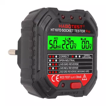 Steckdosentester mit Digitalanzeige Habotest HT107D