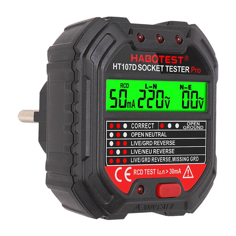 Steckdosentester mit Digitalanzeige Habotest HT107D