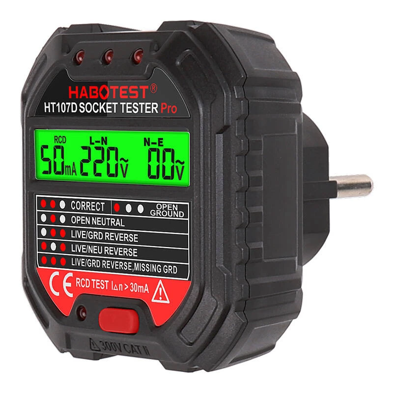 Steckdosentester mit Digitalanzeige Habotest HT107D