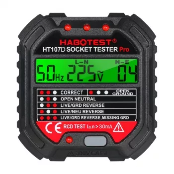 Steckdosentester mit Digitalanzeige Habotest HT107D