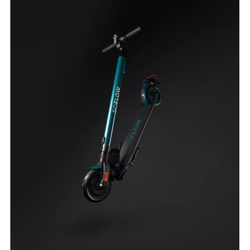 SoFlow SO1 Elektroroller, Schwarz/Türkis, 20 km/h, 100 kg Tragfähigkeit