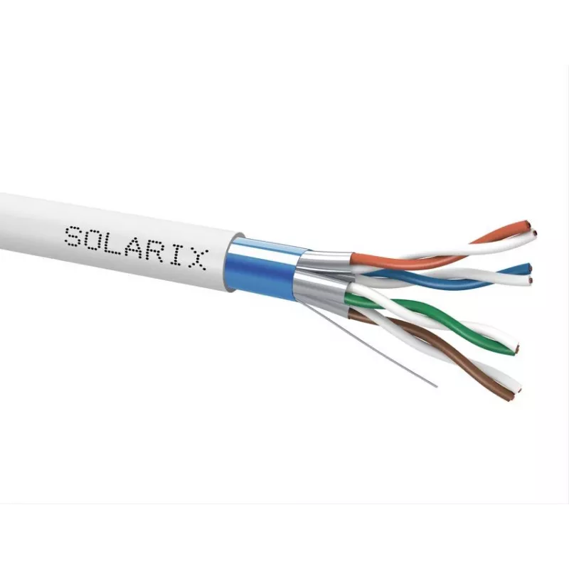 SOLARIX SXKD-6A-FFTP-LSOH Cat.6A F/FTP Installationskabel, LSOH, Dca-s2,d2,a1, 500m Holzspule, Grau
