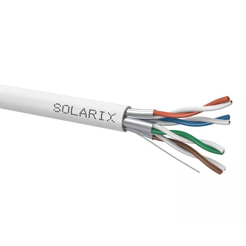 SOLARIX SXKD-6A-FFTP-LSOH Cat.6A F/FTP Installationskabel, LSOH, Dca-s2,d2,a1, 500m Holzspule, Grau