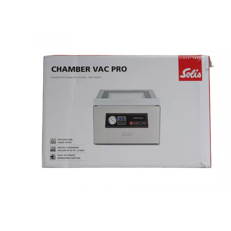 Solis Chamber Vac Pro Vakuumiergerät mit Kammer aus Edelstahl, 950 mbar, 250 W