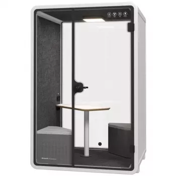 SOUNDBOX INC Soundbox Office Pod SR-M (E5) 2-Person White – Akustik-Meeting-Booth mit Belüftung, LED-Beleuchtung & Stromversorgung
