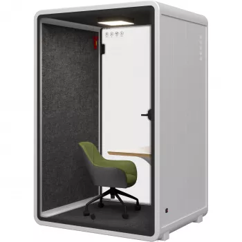 SOUNDBOX INC Soundbox Office Pod SR-M (F4) 1 Person White - Akustik-Telefonzelle mit LED-Beleuchtung und Belüftung