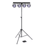 Soundsation 4LEDKIT-PARTY2 4-in-1 LED-Beleuchtungsset mit Derby, PAR, Strobe, Laser, Stativ, IR-Fernbedienung und Fußschalter