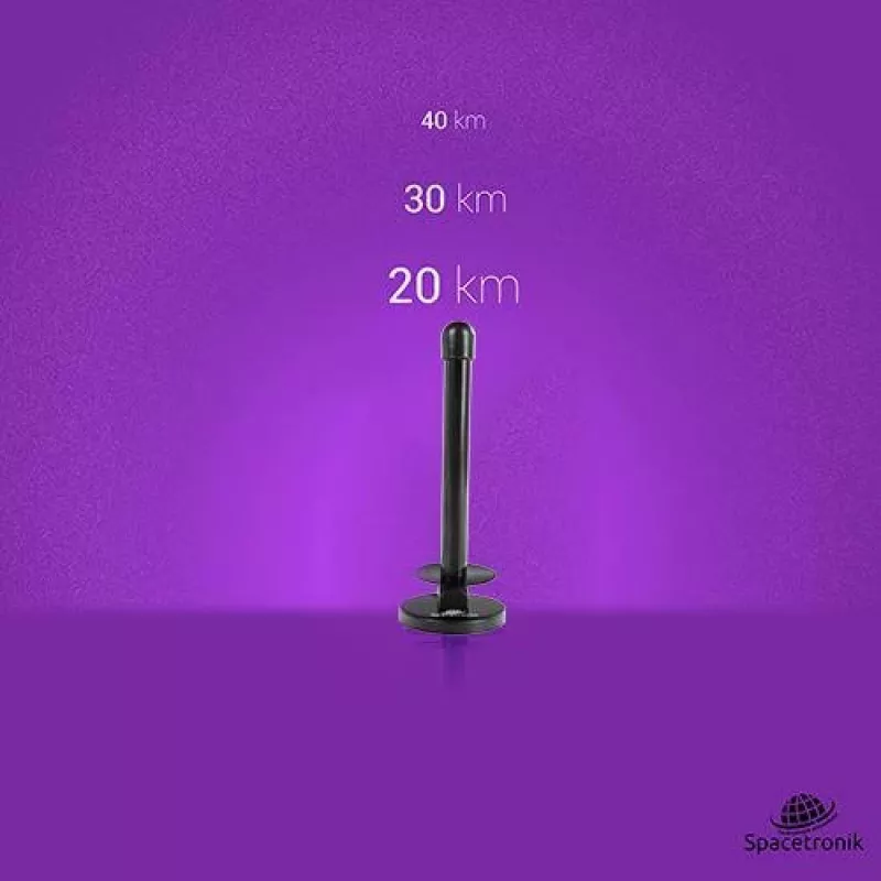 Spacetronik Hook TV DVB-T2 Magnetantenne mit 28-dBi-Verstärker und 3-m-Kabel
