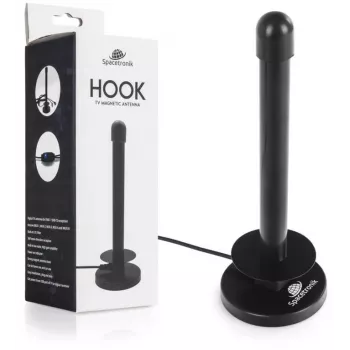 Spacetronik Hook TV DVB-T2 Magnetantenne mit 28-dBi-Verstärker und 3-m-Kabel