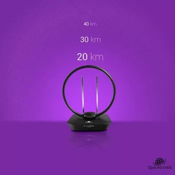 Spacetronik Locus Indoor DVB-T2-Antenne mit 45-dB-Verstärker und Netzteil