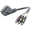 SpeaKa Professional SCART auf 3x RCA Composite AV Kabel 2m Schwarz SP-7869848