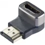 SpeaKa Professional SP-11306836 HDMI-Adapter 8K 60Hz 4K 120Hz 90° nach unten gewinkelt Stecker auf Buchse Schwarz Silber
