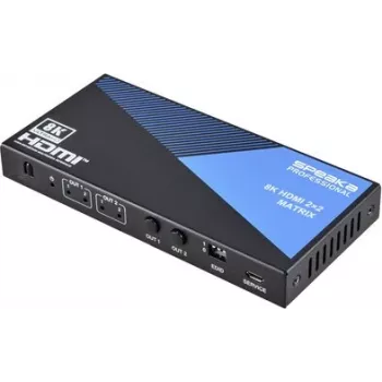 SpeaKa Professional SP-11571776 2x2 HDMI Matrix Switch 8K@60Hz Ultra HD Schwarz
