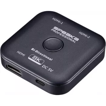 SpeaKa Professional SP-11990132 Bidirektionaler 2-Port HDMI Switch 8K 60Hz HDMI 2.1 48Gbps