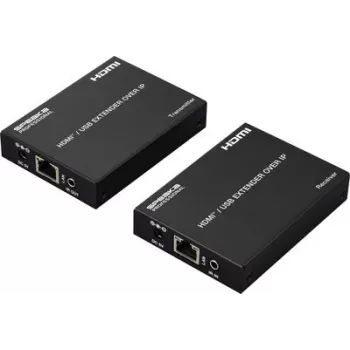 SpeaKa Professional SP-HDE-350 HDMI KVM Extender über Netzwerkkabel RJ45 mit Tastatur- und Mausunterstützung, 120 m, Full HD 1080p SP-12774724