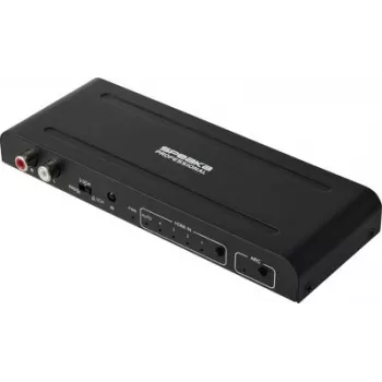 SpeaKa Professional SP-HSU-300 4-Port HDMI-Switch mit ARC, 4K UHD, HDMI 2.0, HDCP 2.2, HDR, CEC, Metallgehäuse SP-14521632