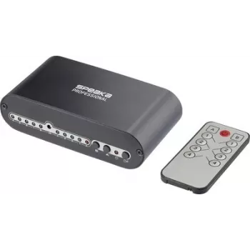 SpeaKa Professional SP-SW-200 4x2 Toslink-Umschalter mit Fernbedienung, Aluminiumgehäuse