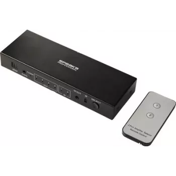 SpeaKa Professional SP-SWAP-500 2-Port HDMI KVM Matrix Switch mit Audio, 4K UHD, USB 2.0 Hub, Metall, Schwarz SP-13904372