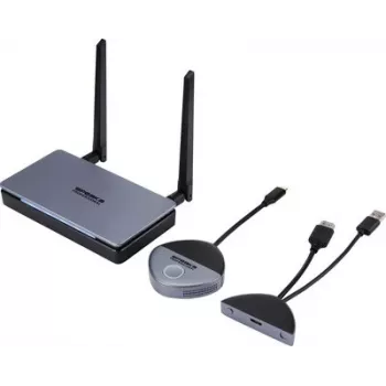 SpeaKa Professional SP-TR-500 USB-C Wireless HDMI Extender Set, 30 m, 5 GHz/2,4 GHz, Full HD 1080p, Sichere Übertragung (SP-13382652)
