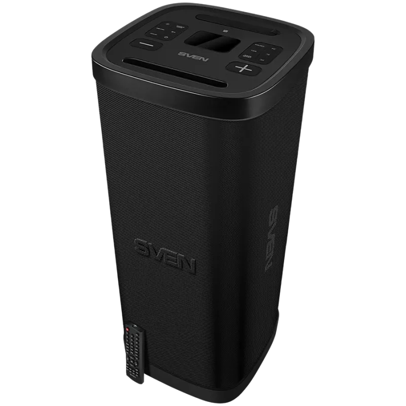 Party-Box Lautsprecher SVEN PS-1250, Schwarz (300W, TWS, IPx4, Bluetooth, FM, USB, microSD, LED-Display, 13500mAh)