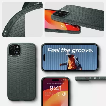 Spigen Liquid Air Case für iPhone 15 - Abyss Green