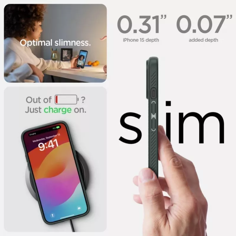 Spigen Liquid Air Case für iPhone 15 - Abyss Green