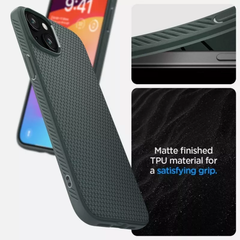Spigen Liquid Air Case für iPhone 15 - Abyss Green