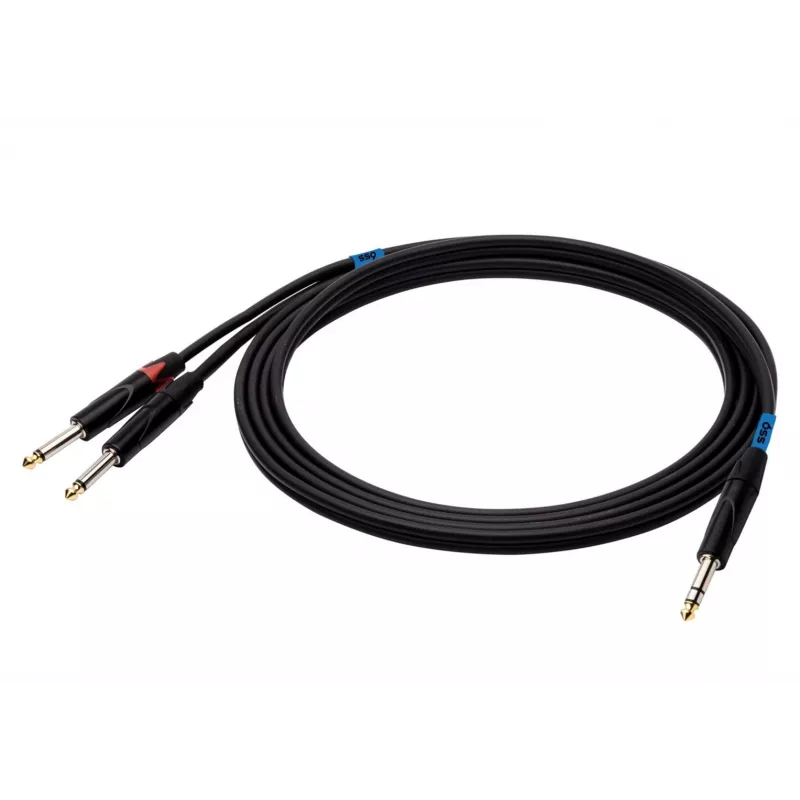 SSQ JSJM2 SS-1453 Kabel Klinke Stereo - 2x Klinke Mono 2 m Schwarz