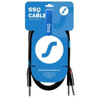 SSQ JSJM2 SS-1453 Kabel Klinke Stereo - 2x Klinke Mono 2 m Schwarz
