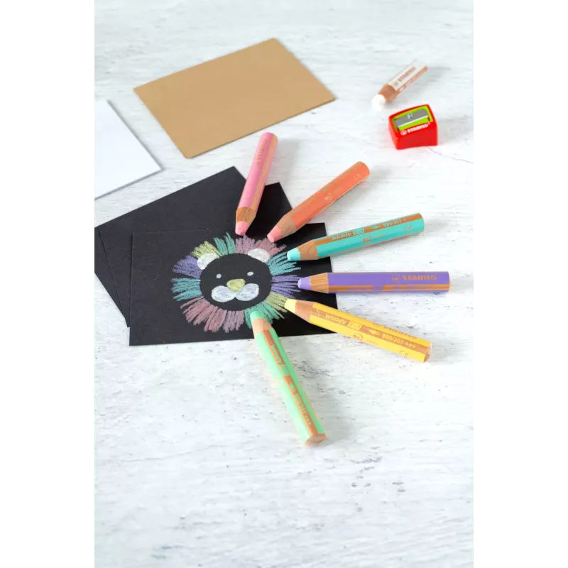 STABILO woody 3 in 1 Pastellrot Stift - 10 mm Mine - wasserlöslich - 1 Stück