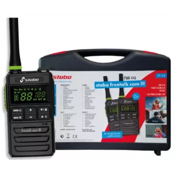 STABO freetalk com III 2-teiliges kabelloses Koffer PMR446 Funkgerät-Set