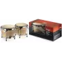 Stagg BW 200 N Holz-Bongos - Naturbelassene Siam-Eiche-Korpusse, 6.5 Zoll & 7.5 Zoll Rohhautfelle, schwarz pulverbeschichtete Hardware