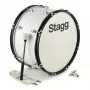Stagg MABD-2010 20 inch Marching Bass Drum mit Tragegestell und Schlägel, Weiß