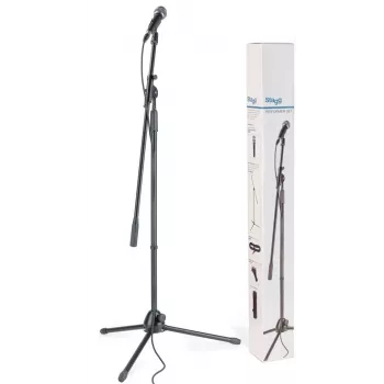 Stagg SDM50 SET Dynamisches Mikrofon-Set mit Stativ, Kabel und Klemme