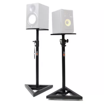 STAND4ME MON 1 MKII Set aus 2 Monitorständern - Teleskop-Höhenverstellung 800-1300 mm, Stahl, Schwarz, 20 kg Belastung