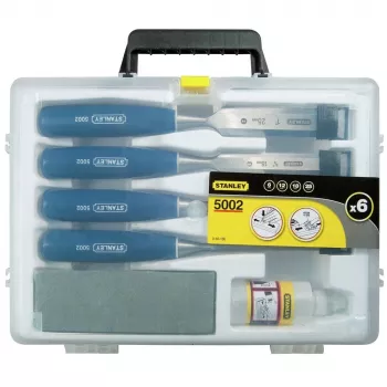 Stanley 5002 Series 6-teiliges Holzbeitel-Set im Kunststoffkoffer