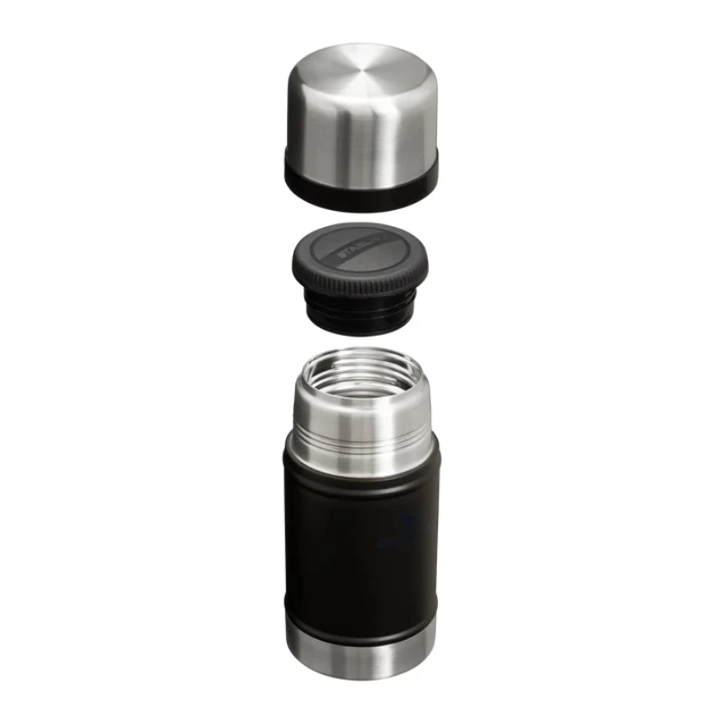 STANLEY Classic Legendary Thermobehälter 0,71L Mattschwarz mit isoliertem Deckel als Schüssel und Spork