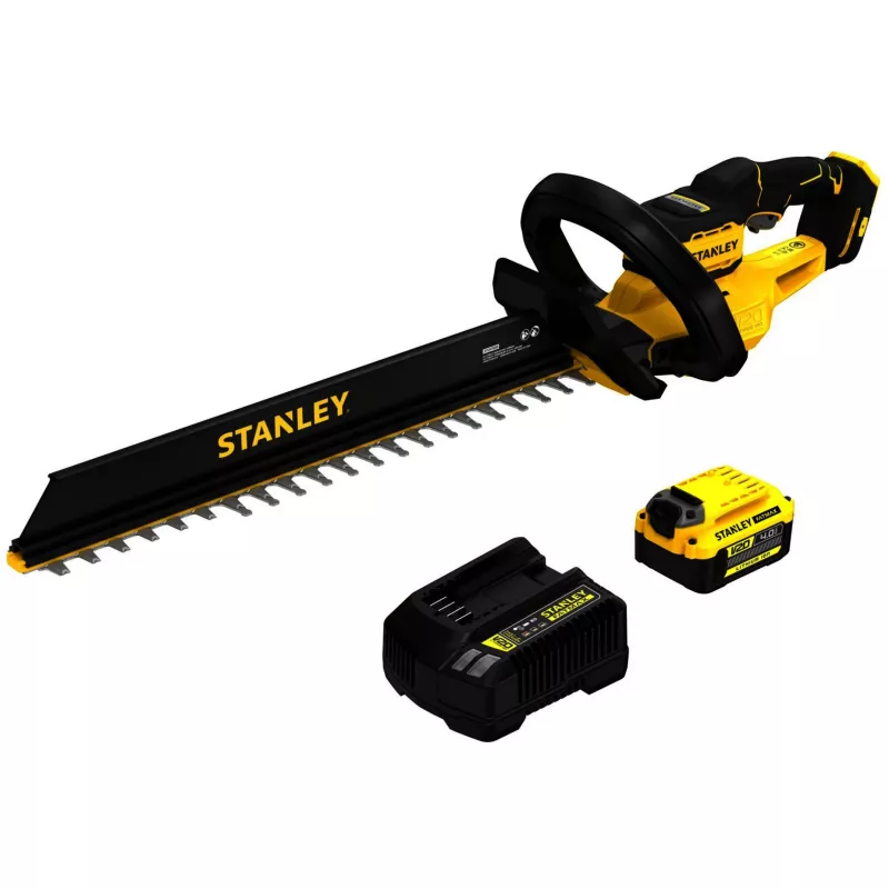 STANLEY Akku-Heckenschere (STCHT8255M1-QW), 18V (Schwarz/Gelb, Li-Ion Akku 4,0 Ah)
