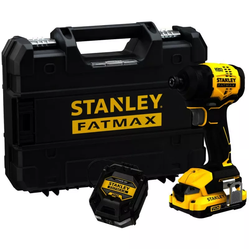STANLEY Akku-Schlagschrauber SFMCF811D1T-QW, 18V, 2,0Ah Li-Ion, Schwarz/Gelb, Pro-Stack Koffer