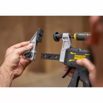 STANLEY FATMAX FMHT83008-0 Schwerlast-F-Schraubzwinge 460 mm mit Schnellspannfunktion, Schwarz/Grau/Gelb