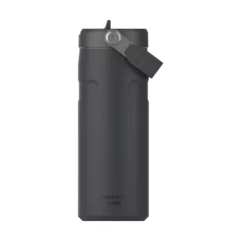 STANLEY IceFlow Bottle Flip Straw 2.0 0,47L schwarze Thermosflasche mit Strohhalm