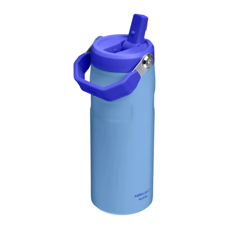 STANLEY IceFlow Bottle Flip Straw 2.0 0,47L Hellblaue Thermosflasche mit Strohhalm