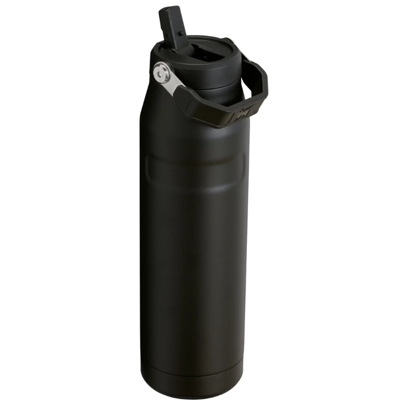 STANLEY IceFlow Bottle Flip Straw 2.0 1,06L schwarze Thermosflasche mit Strohhalm