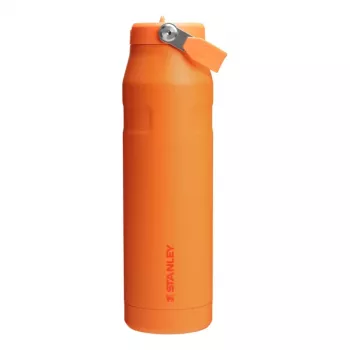 STANLEY IceFlow Bottle Flip Straw 2.0 1,06L Orange - auslaufsicherer Flip-Strohhalm-Deckel, doppelwandig vakuumisolierte Edelstahl-Thermosflasche