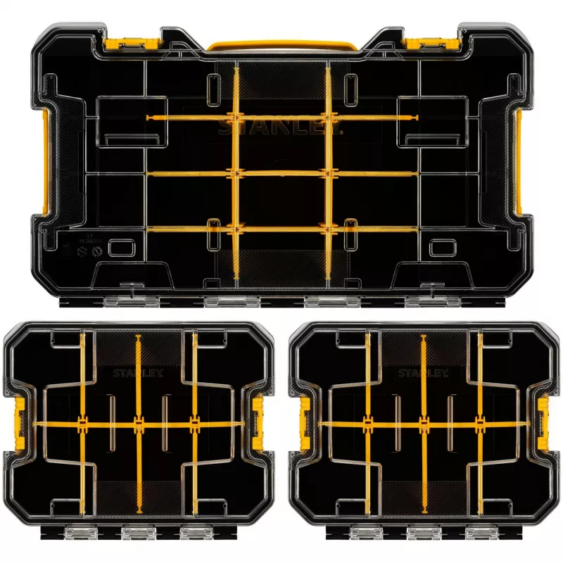 STANLEY PRO-STACK Organiser Set 3-teilig Schwarz/Transparent