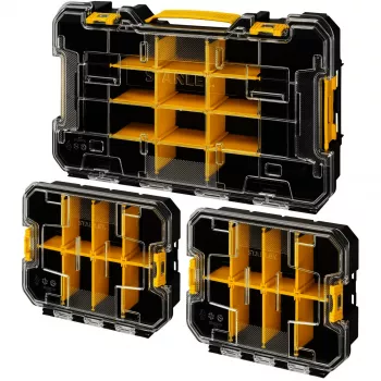 STANLEY PRO-STACK Organiser Set 3-teilig Schwarz/Transparent