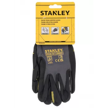 Stanley SY510L-QS Arbeitshandschuhe, Größe L (9) - Synthetikleder-Handfläche, Spandex-Rücken, Neopren-Bündchen, EN 388 zertifiziert, Schwarz/Gelb